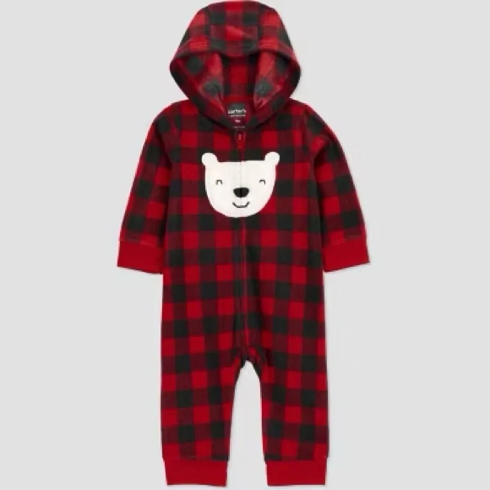 Carter's Baby Bear Buffalo Check Jumpsuit